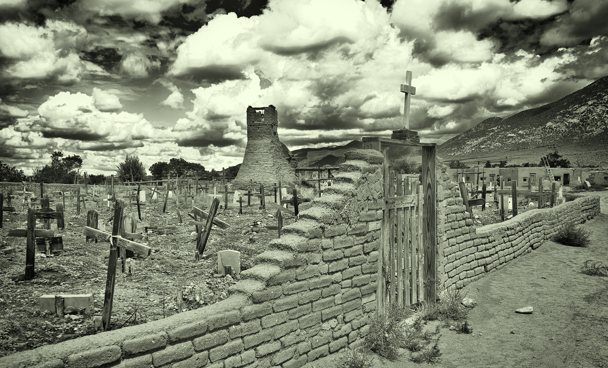 Sigma 18-125mm F3.8-5.6 DC OS HSM sample photo. Taos pueblo 42bw photography