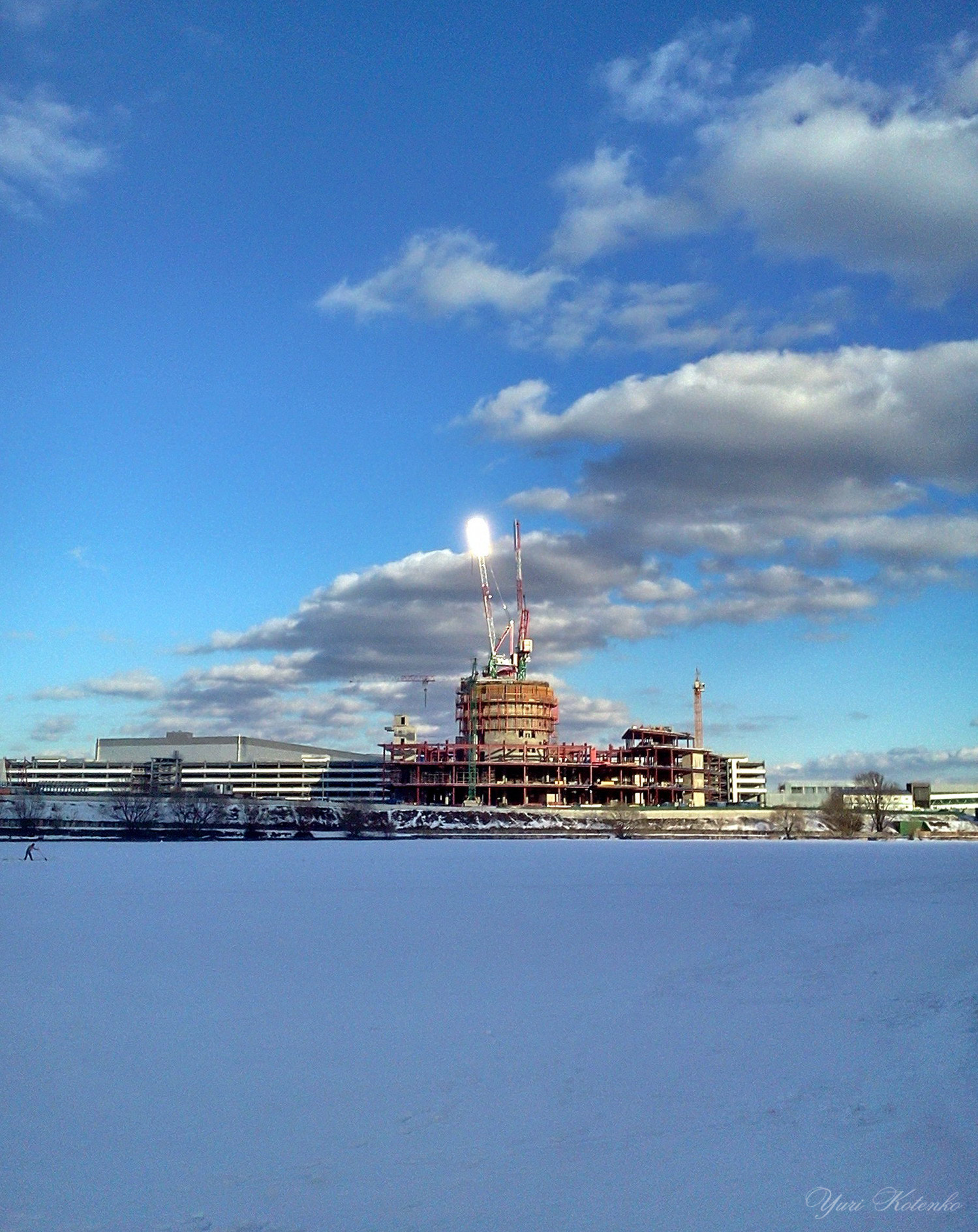 Samsung GT-C3530 sample photo. Skier on moscow river photography