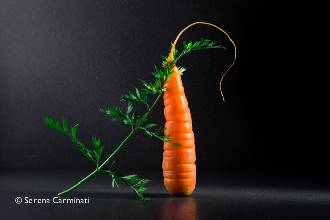 Nikon D800 + AF Nikkor 50mm f/1.8 sample photo. Little carrot with leaves photography
