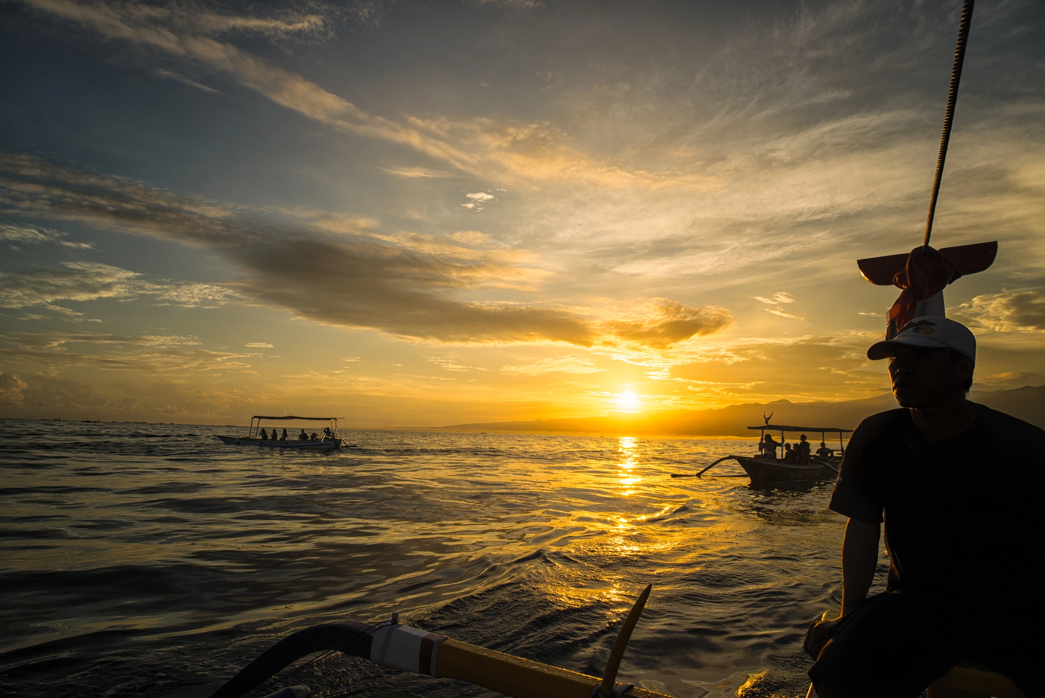 20mm F1.4 sample photo. Dolphin watch in the sunrise photography