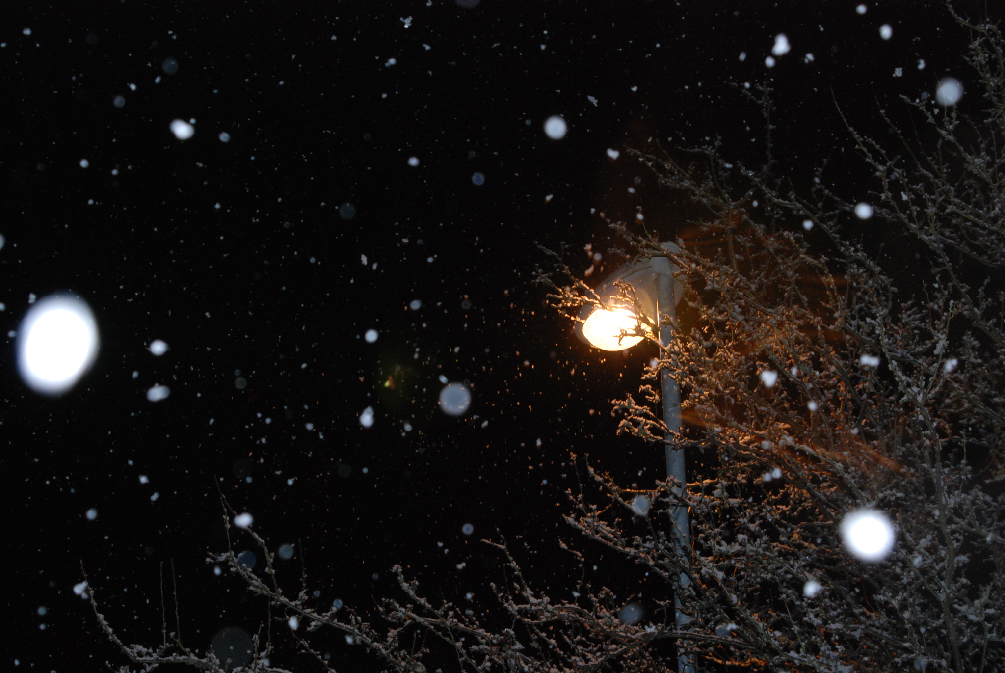 Nikon D80 + Tamron AF 28-300mm F3.5-6.3 XR Di LD Aspherical (IF) Macro sample photo. Snowy night photography