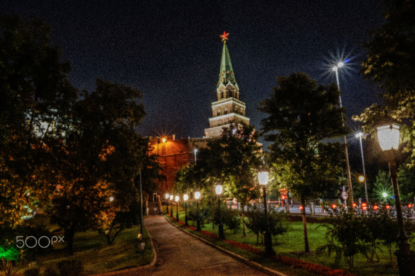 Sony SLT-A65 (SLT-A65V) sample photo. Tower with star photography