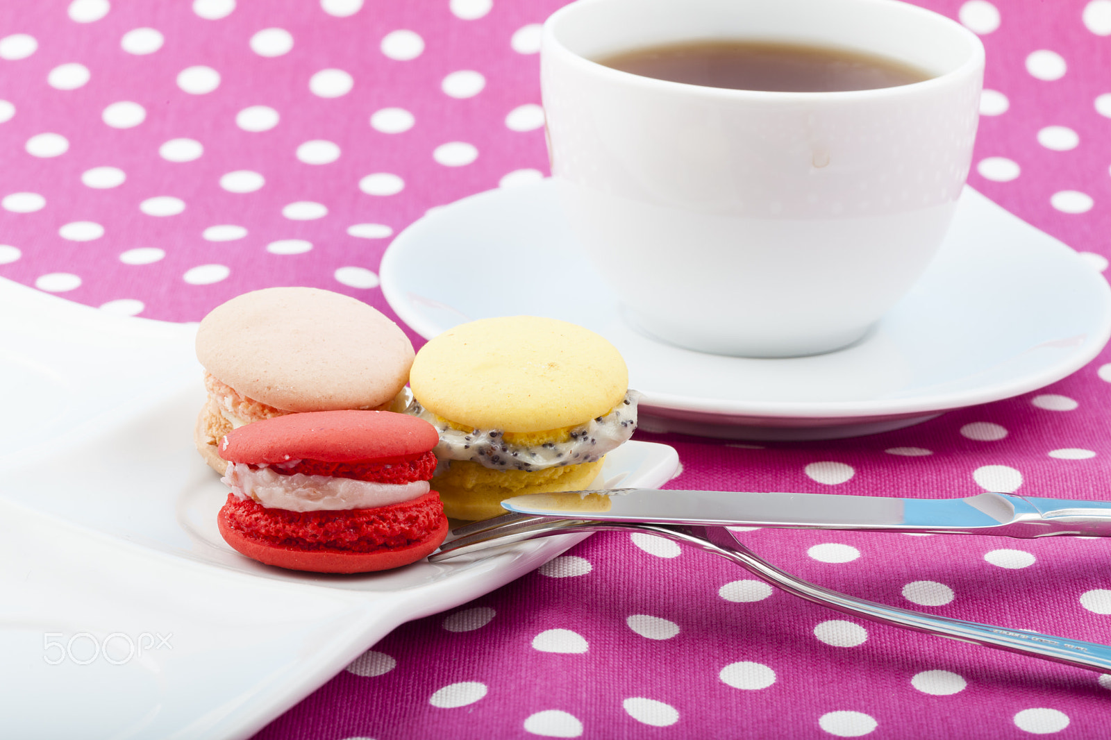 Canon EOS 5D Mark II + Canon EF 100mm F2.8 Macro USM sample photo. Sweet and colorful french macaroons on pastel background photography