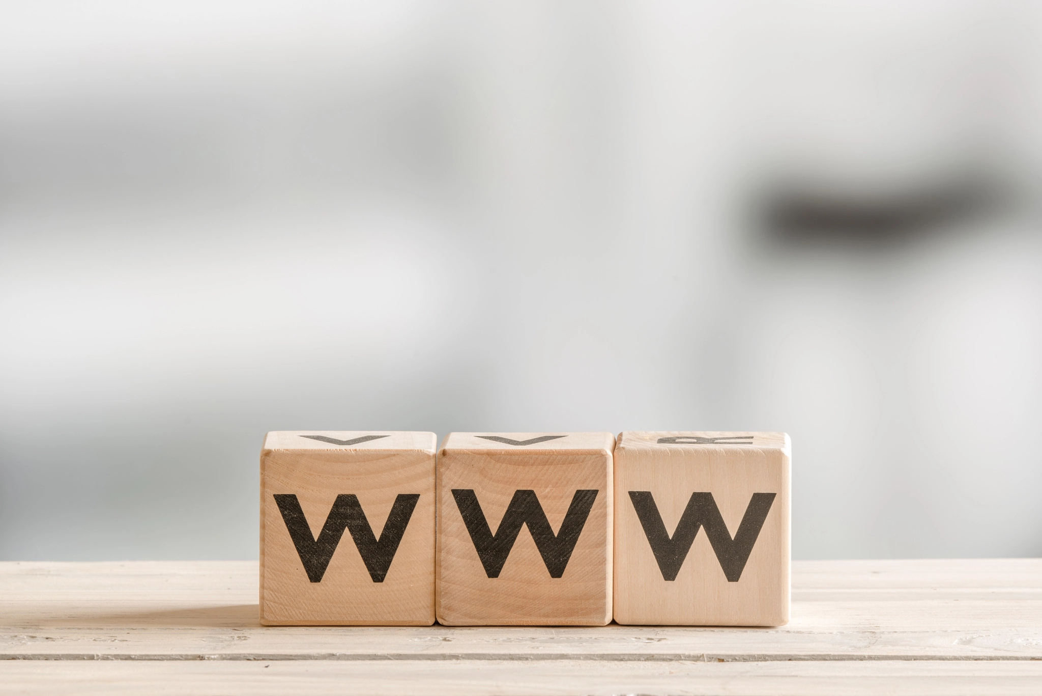 WWW on wooden blocks
