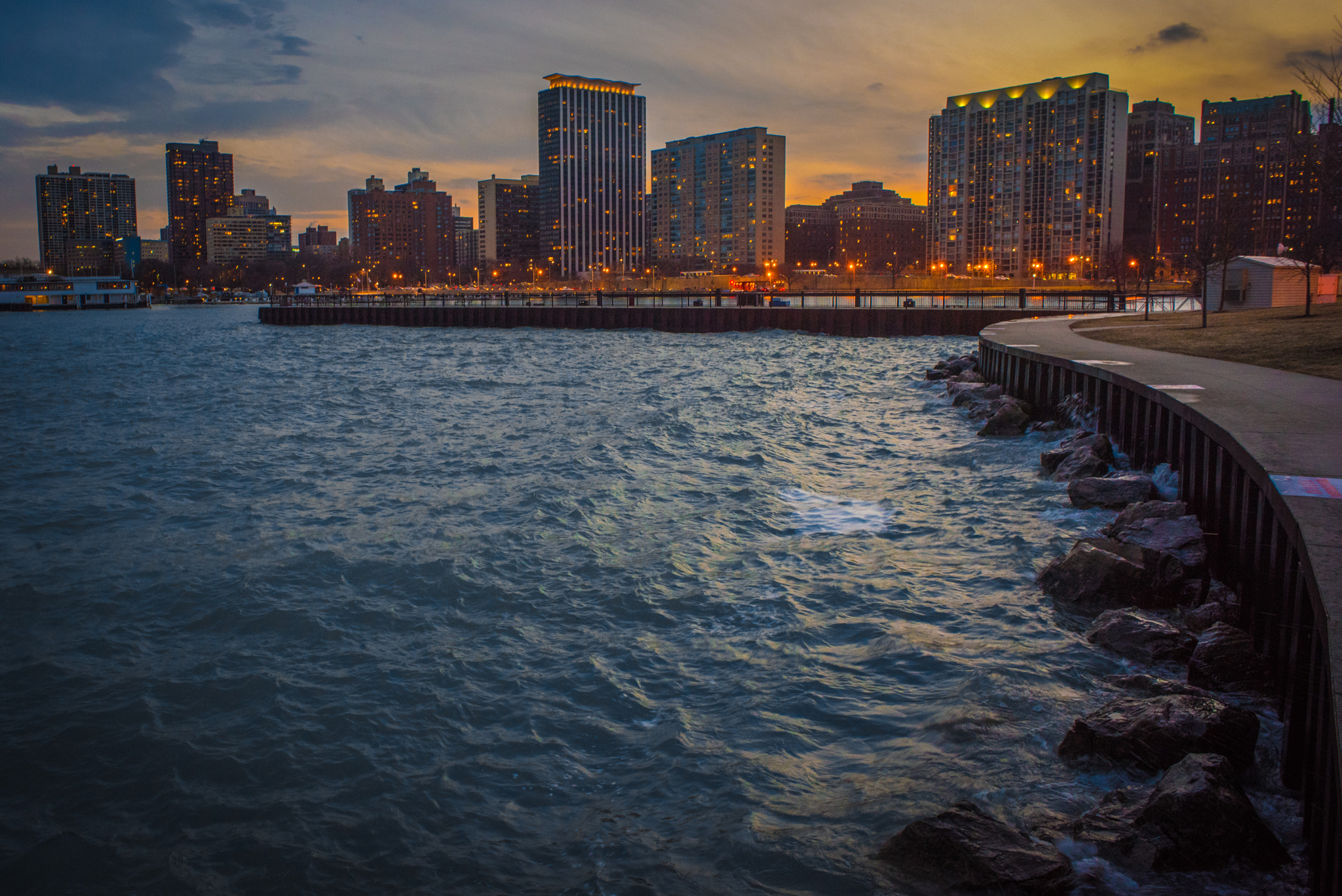 Nikon D810 + Nikon AF Nikkor 24mm F2.8D sample photo. Belmont harbor photography