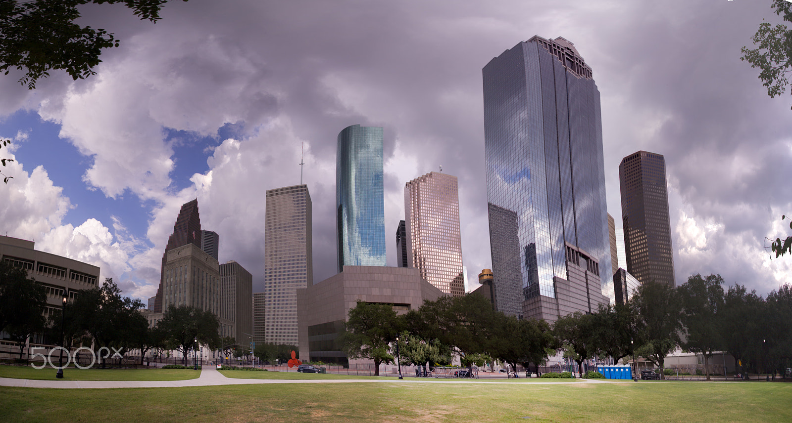 Kodak DCS Pro SLR/n sample photo. Houston skyline from sam houston park photography