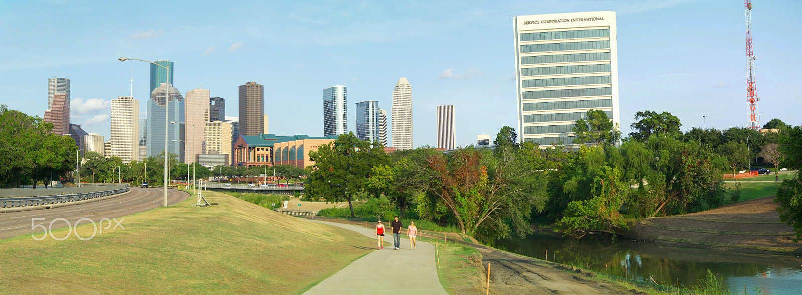 Kodak DCS Pro SLR/n sample photo. Houston skyline from memorial drive photography