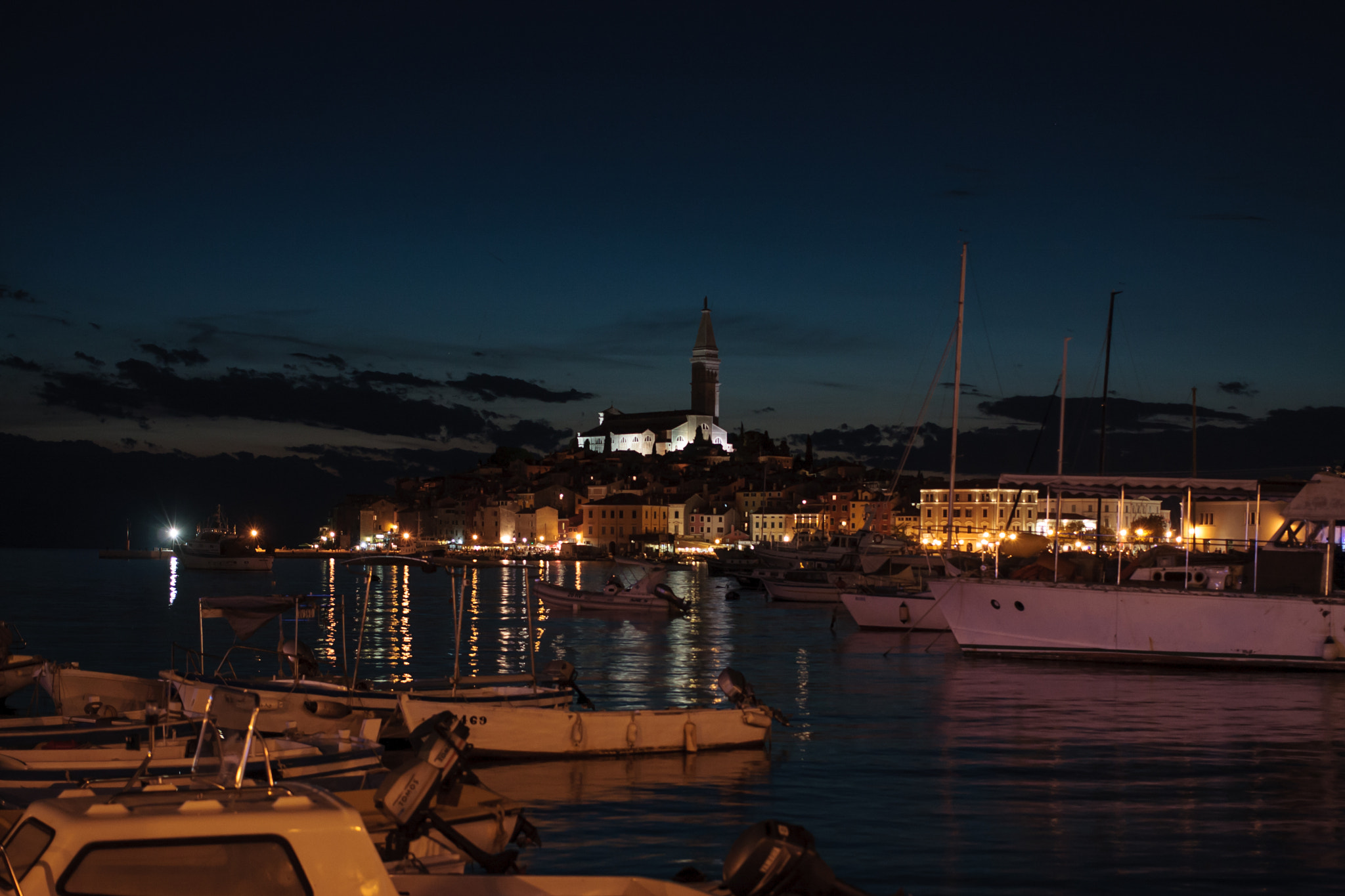 Canon EOS 40D + Canon EF 40mm F2.8 STM sample photo. Night over rovinj photography