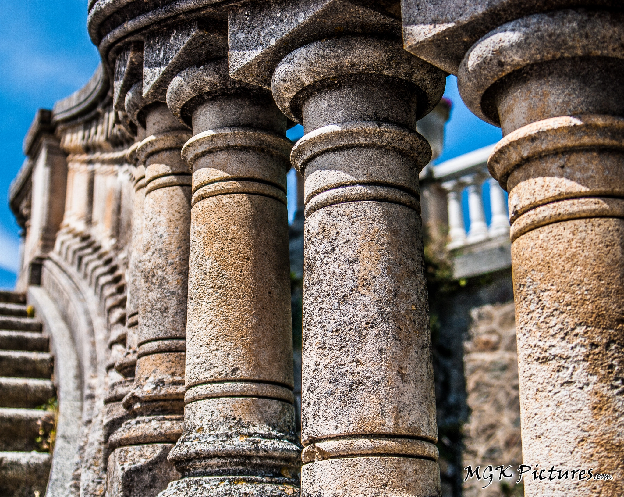 Pentax K-7 sample photo. Stairs at chateau valmy photography