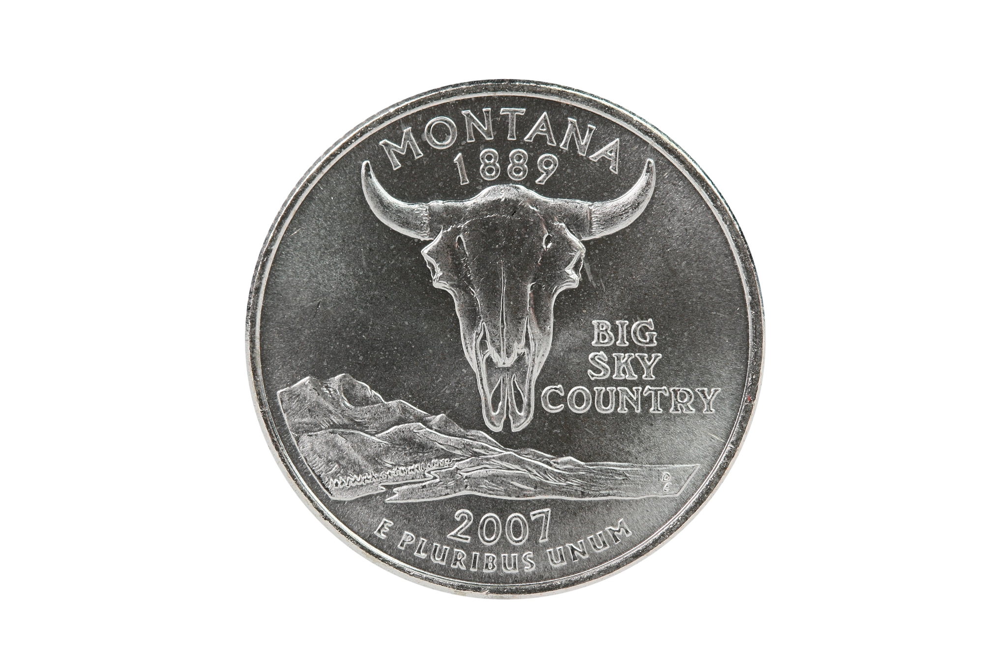 Canon EF 100mm F2.8 Macro USM sample photo. Montana state quarter coin, reverse (tails) photography