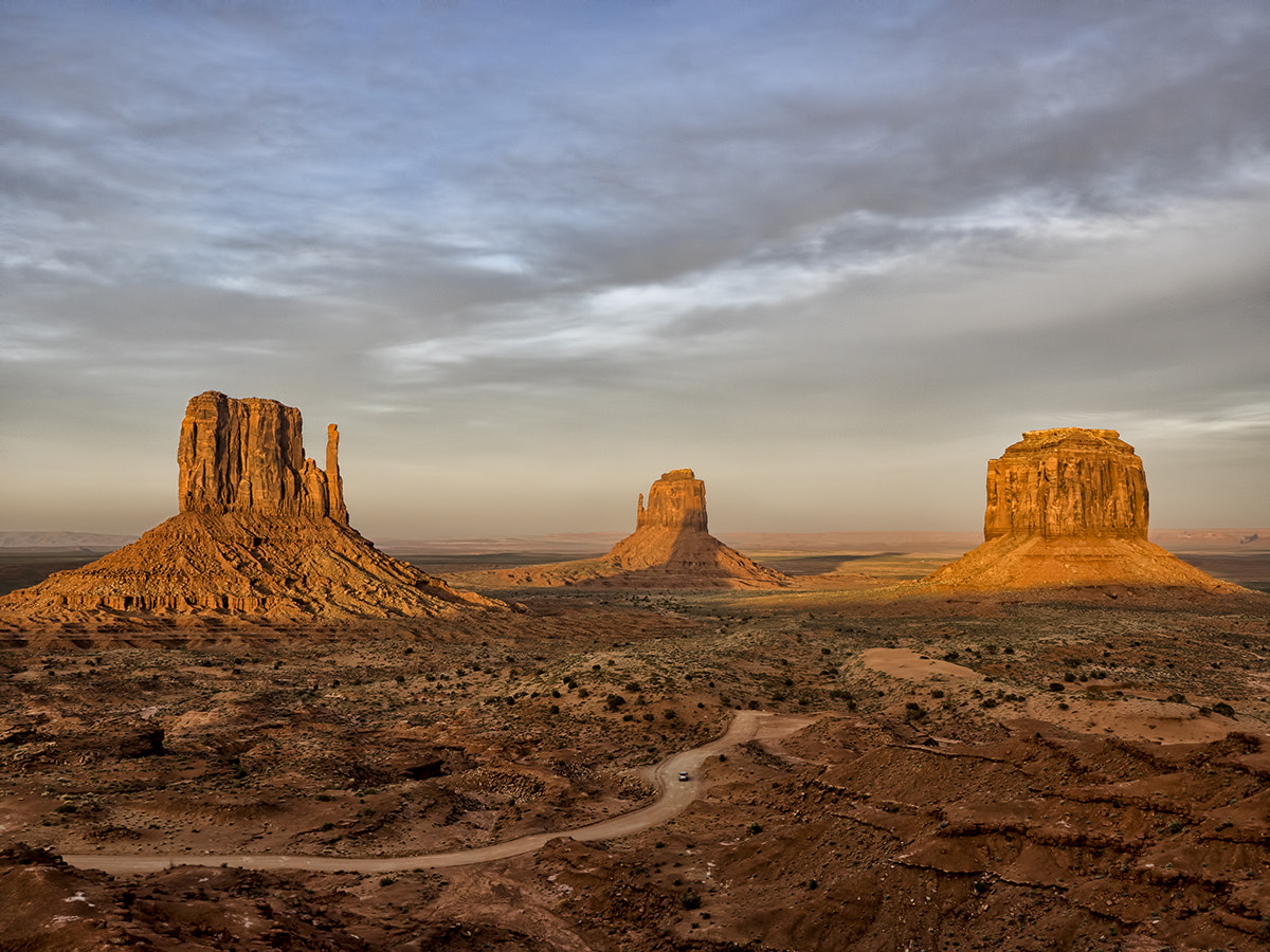 Panasonic Lumix G X Vario 12-35mm F2.8 ASPH Power OIS sample photo. The mittens monument valley photography