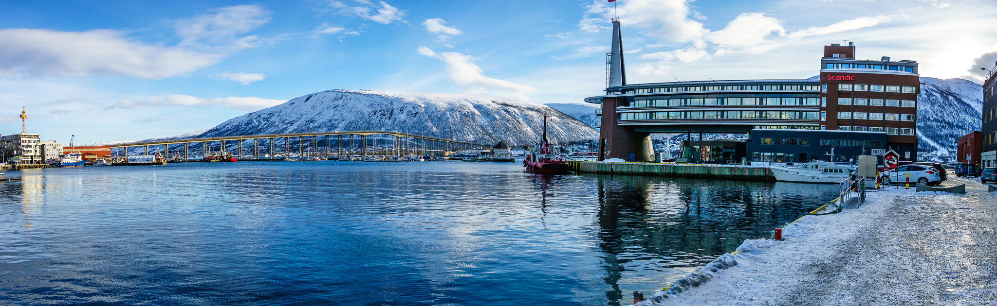 Sony a6000 + 18-35mm F1.8 sample photo. Panorama from the harbor in tromsø photography