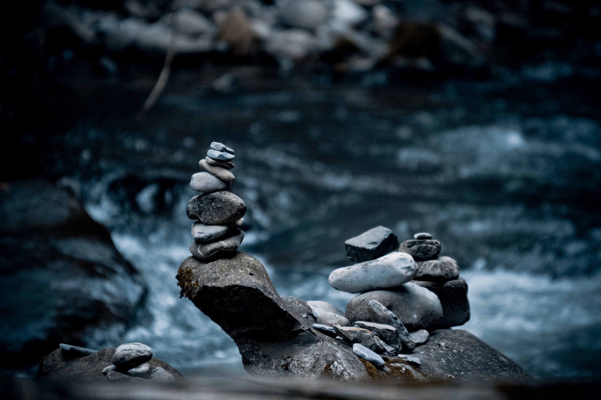Sigma 70-200mm F2.8 EX DG OS HSM sample photo. Stacked stones photography