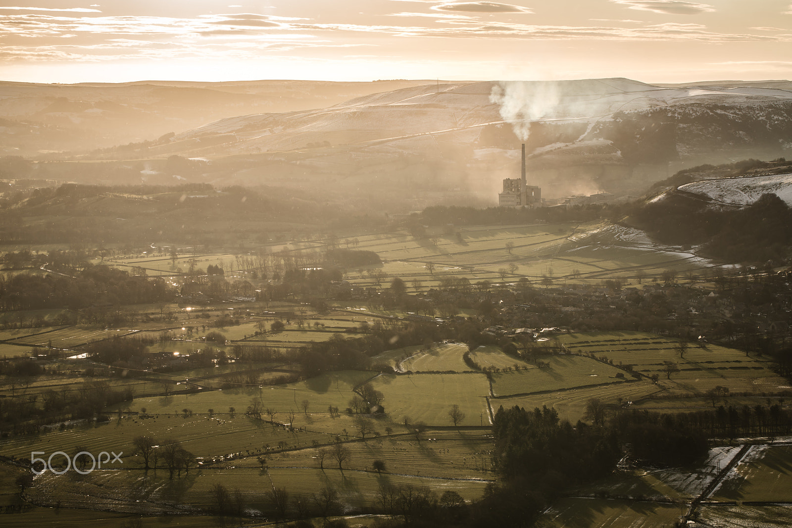 Sony a7R II + Canon EF 100mm F2.8L Macro IS USM sample photo. Castleton cement works from mam tor photography