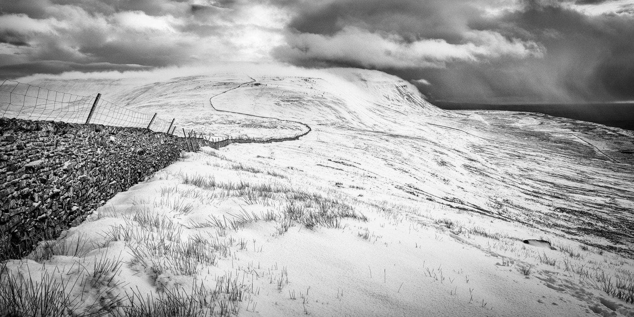 Nikon D800 + Nikon PC-E Nikkor 24mm F3.5D ED Tilt-Shift sample photo. Ingleborough mono photography