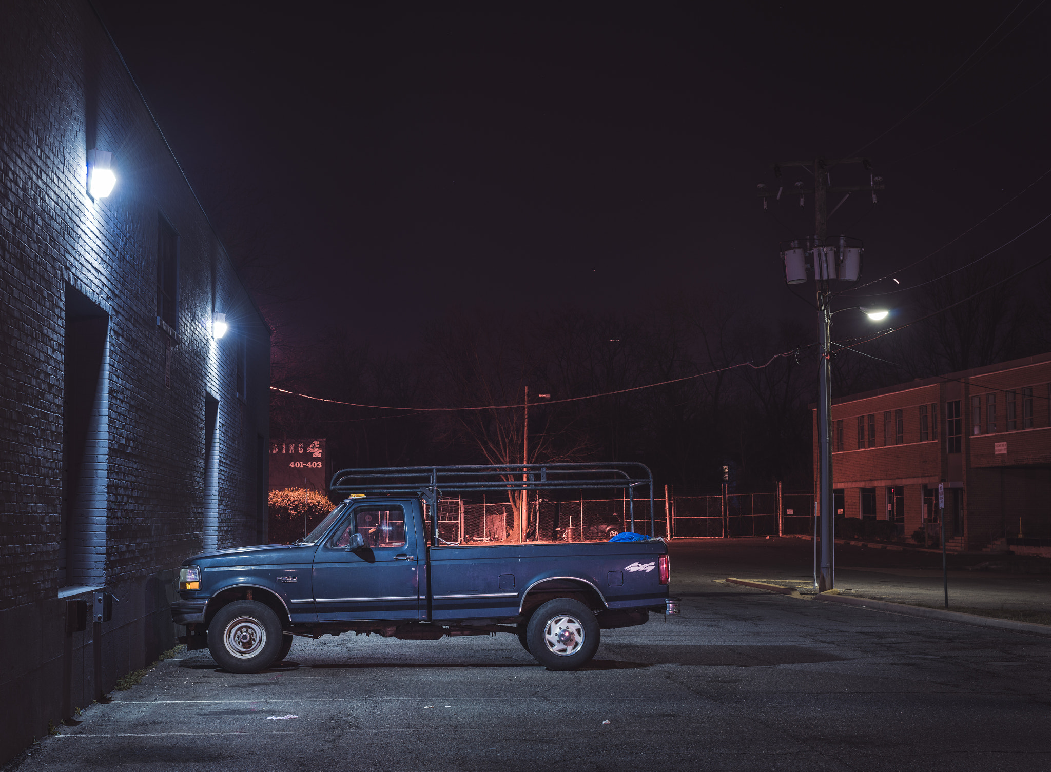 Nikon D800 + PC Micro-Nikkor 85mm f/2.8D sample photo. Blue truck photography