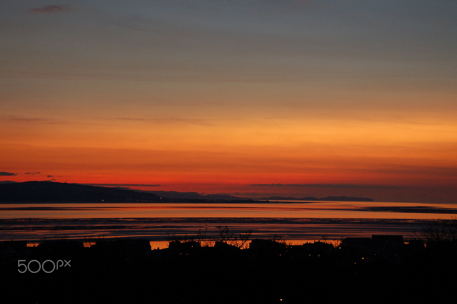 Nikon D50 sample photo. A blood red sunset over wales photography