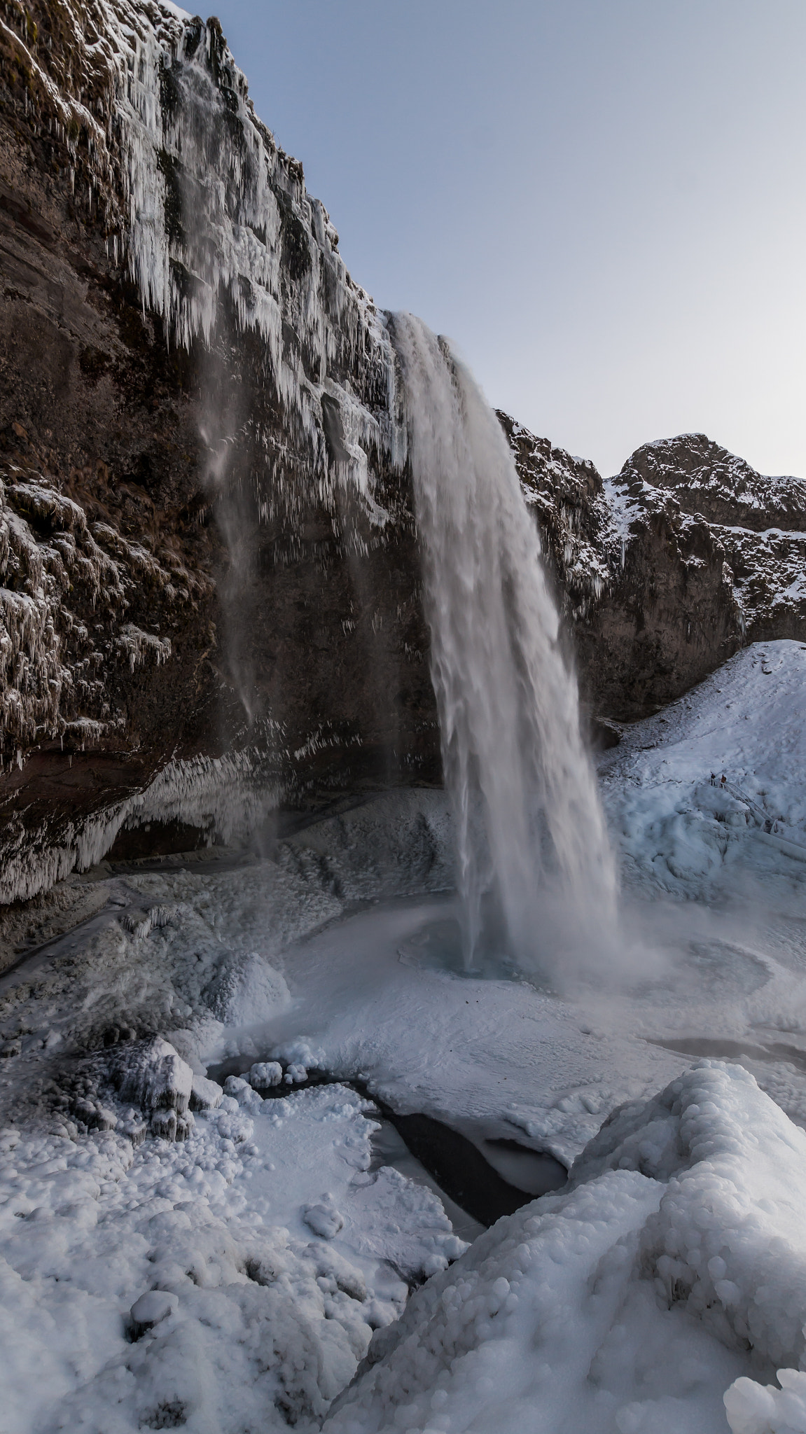 Sony SLT-A57 + Sigma 10-20mm F3.5 EX DC HSM sample photo. Half-frozen seljalandsfoss photography