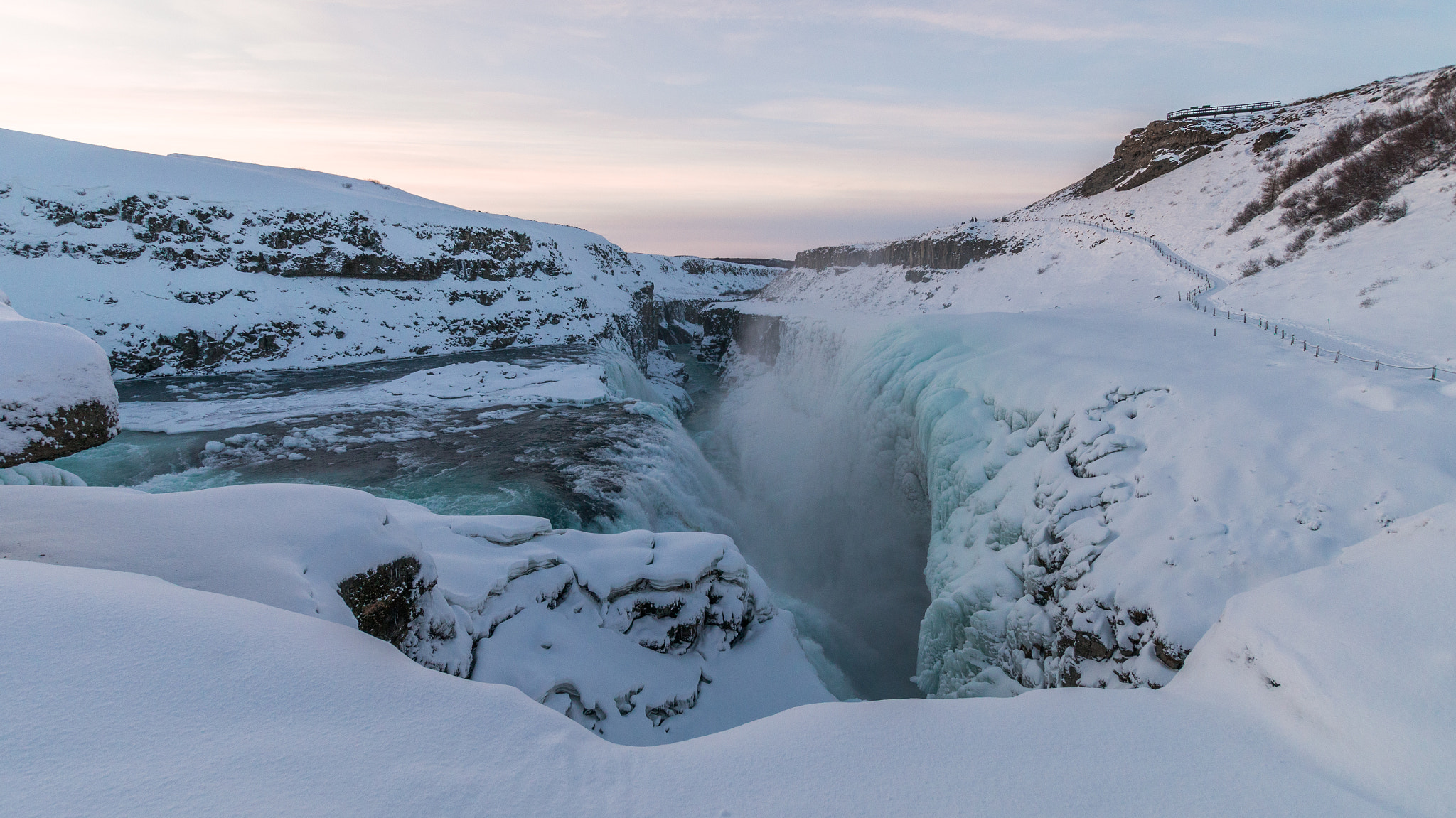 Sony SLT-A57 + Sigma 10-20mm F3.5 EX DC HSM sample photo. Gullfoss at sunrise ii photography