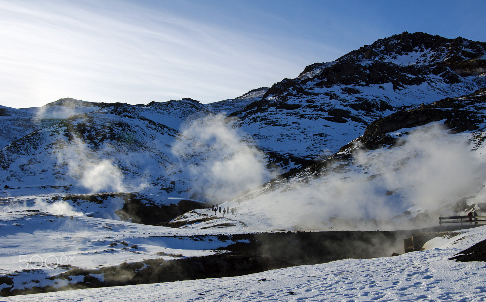 Sony SLT-A77 + Minolta AF 28-75mm F2.8 (D) sample photo. Steam, people, mountains iceland photography