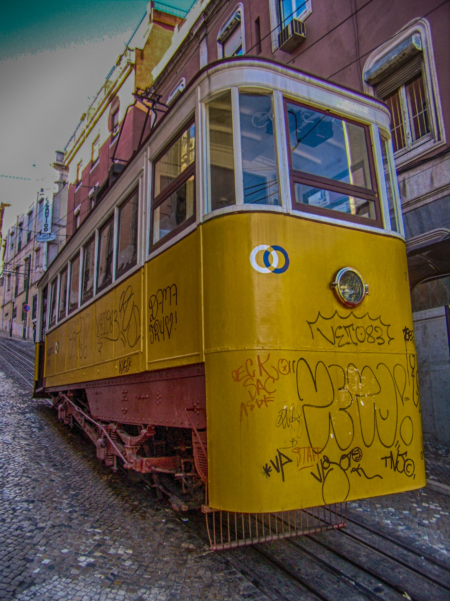 Olympus FE200 sample photo. Lisbon: ascensor da gloria funicular tram photography