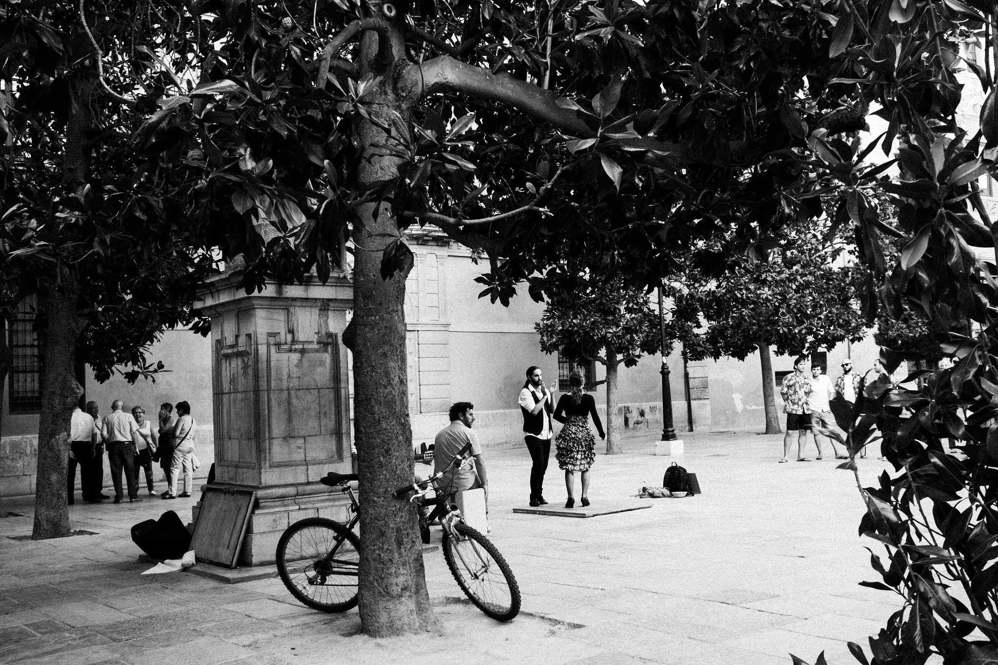 Olympus PEN E-P5 + Olympus M.Zuiko Digital 17mm F1.8 sample photo. A flamenco lesson on the streets of granada, spain photography