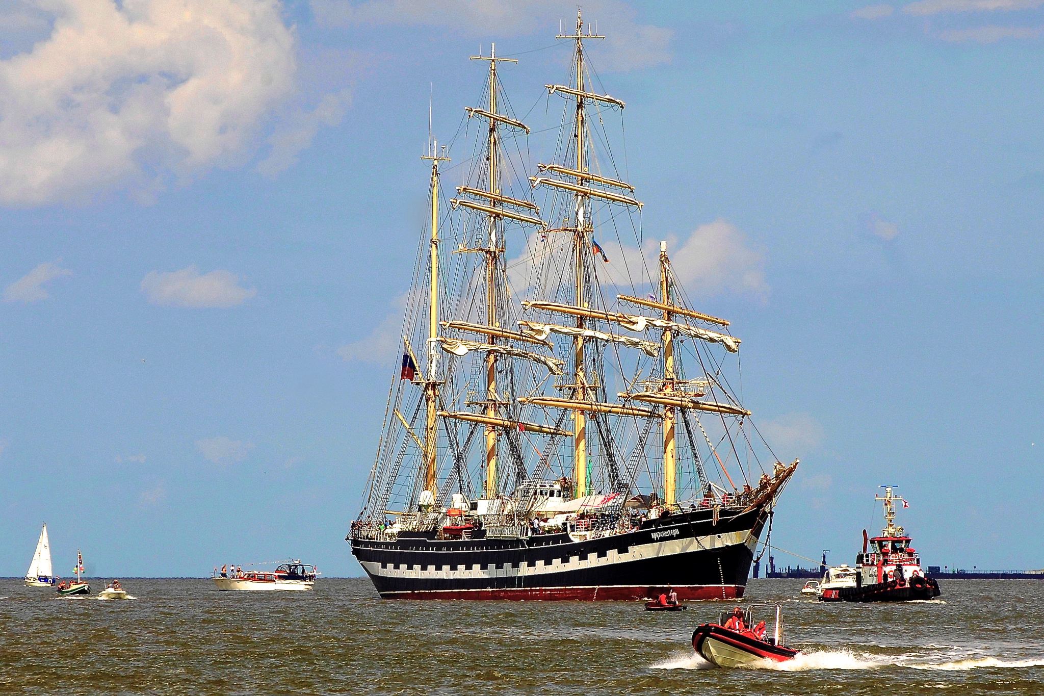 Nikon D2X sample photo. The kruzenstern, tall ship photography