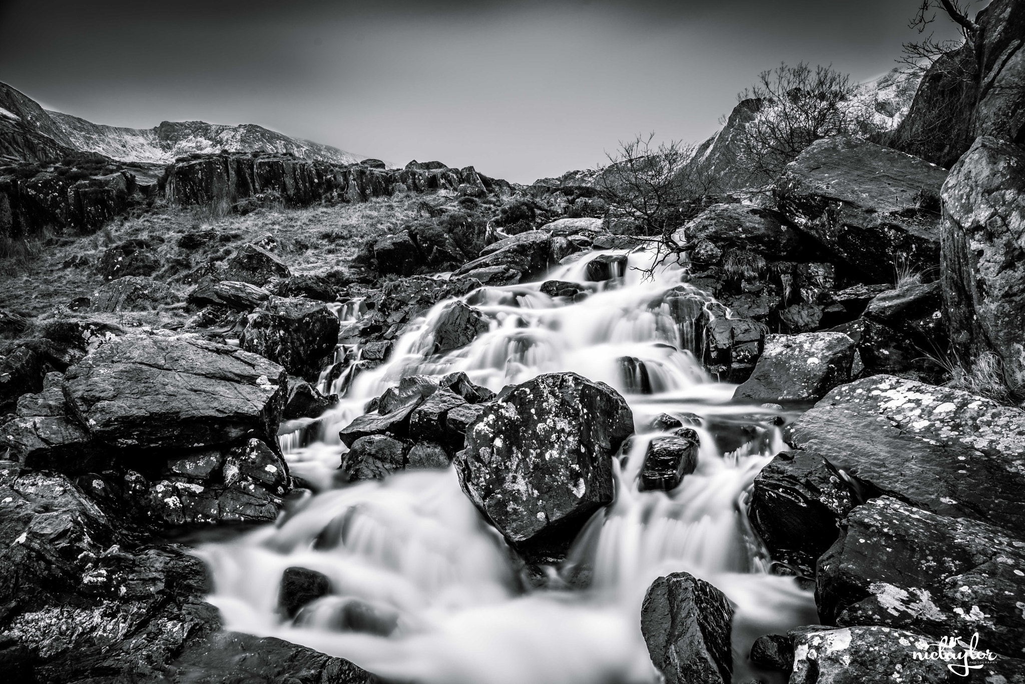 Sony a7R sample photo. Waterfall in ogwen valley photography