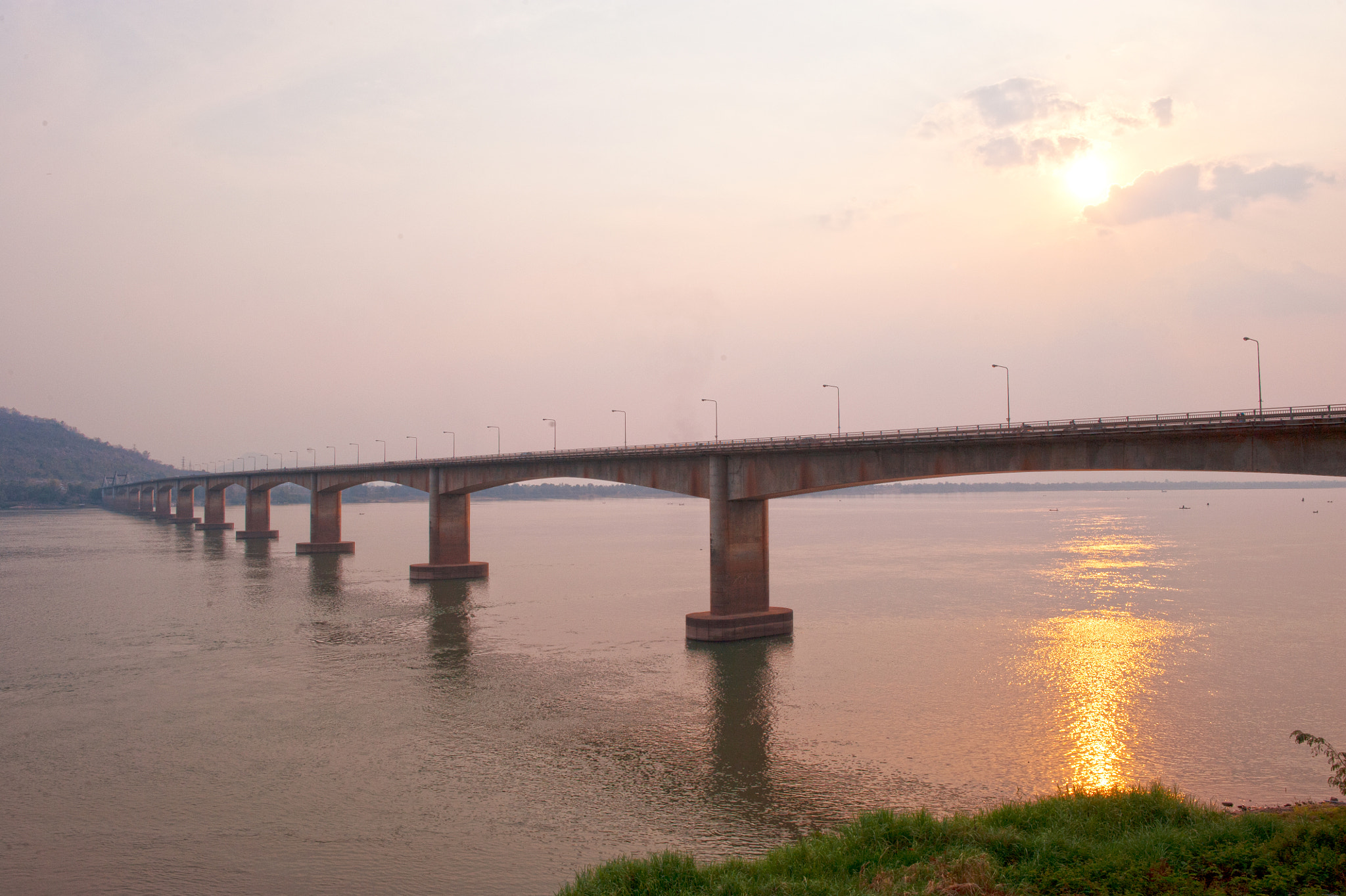 Nikon D3 + Samyang 12mm F2.8 ED AS NCS Fisheye sample photo. Pakse bridge (laos) photography