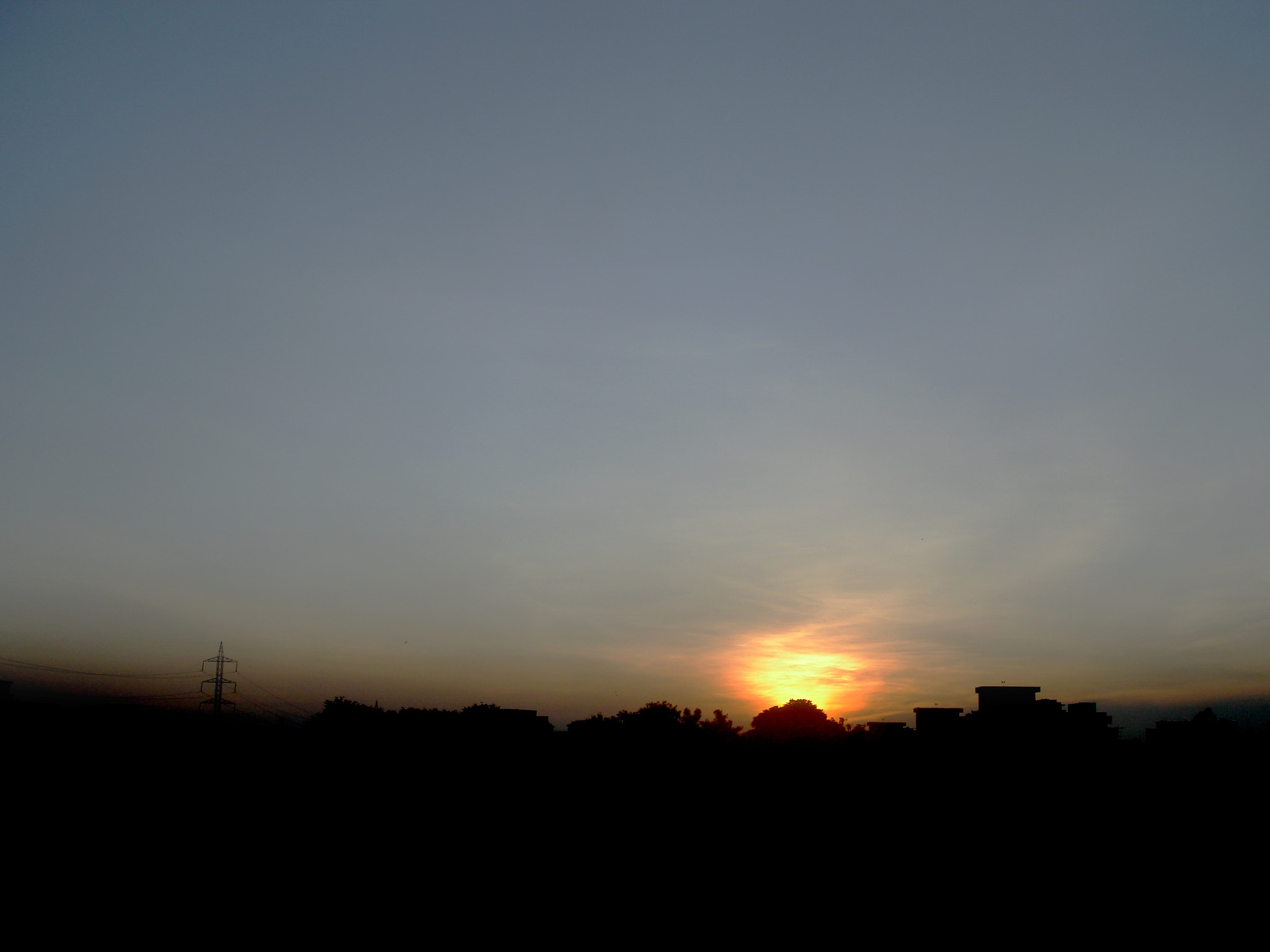 Sony DSC-W7 sample photo. Sunset silhoutte photography