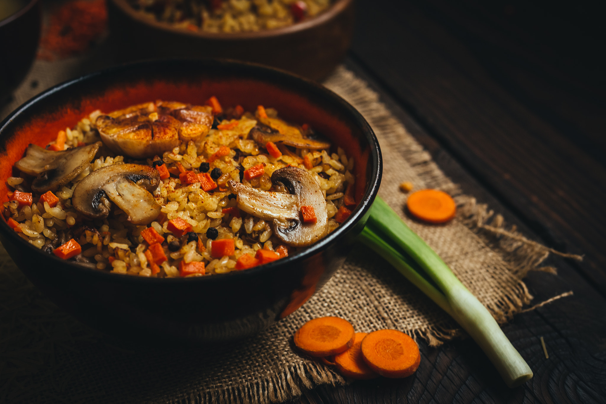 ZEISS Makro-Planar T* 50mm F2 sample photo. Pilaf with mushrooms photography