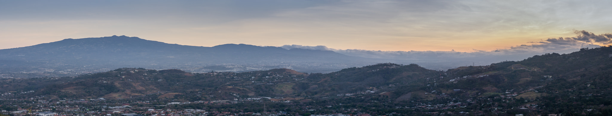 Panasonic Lumix DMC-GX1 + Panasonic Lumix G Vario 14-45mm F3.5-5.6 ASPH OIS sample photo. Sunrise over san josé, costa rica photography