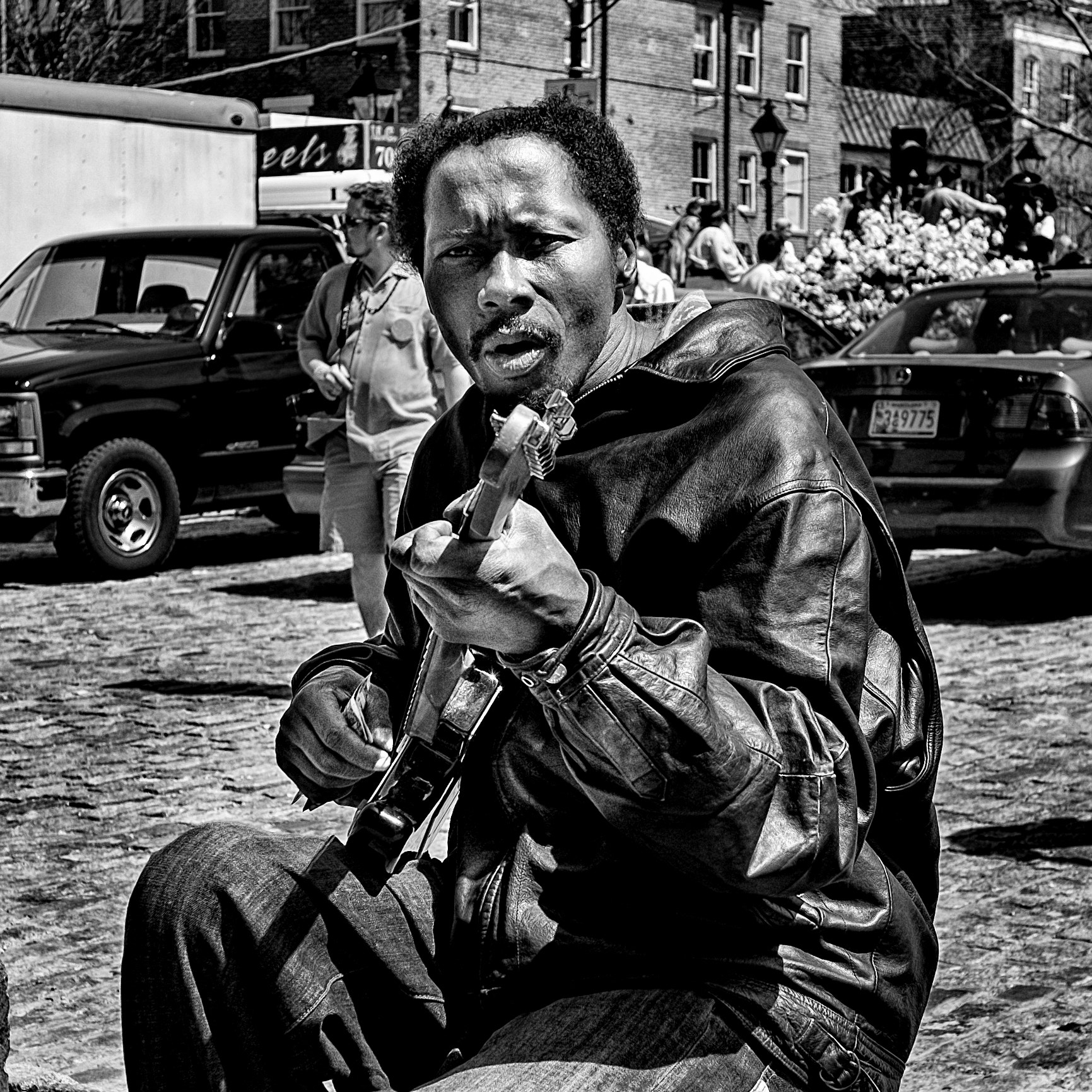 Fujifilm X-E1 + Fujifilm XF 23mm F1.4 R sample photo. Guitarist privateer festival fells point baltimore photography