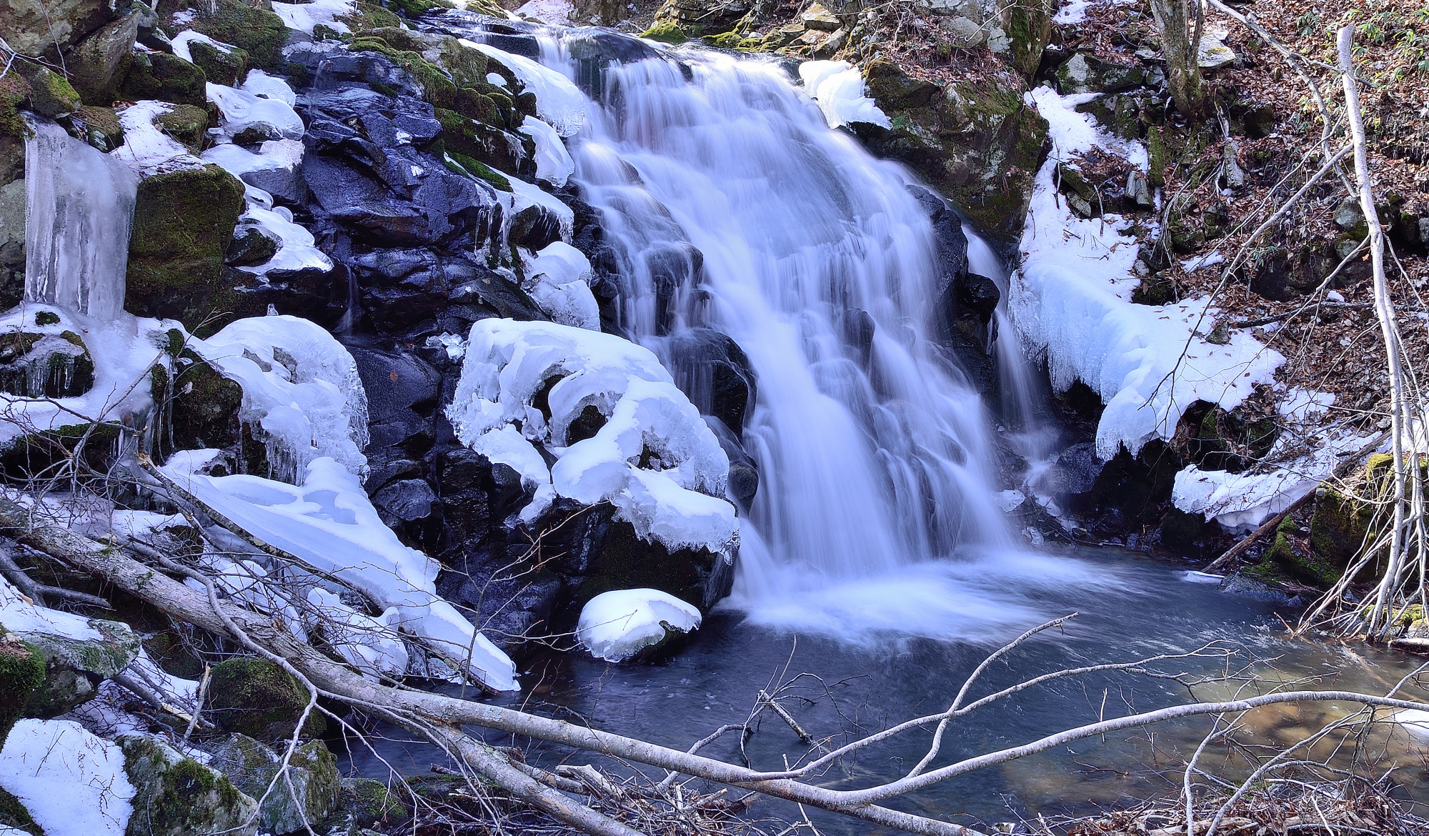 Nikon D600 + Sigma 24mm F1.8 EX DG Aspherical Macro sample photo. Waterfall of early spring photography