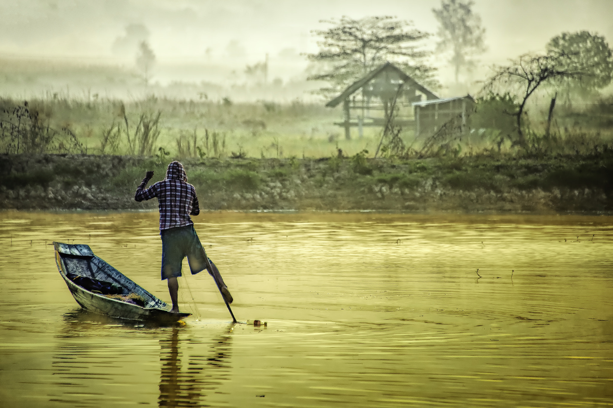 Nikon D4 sample photo. Morning river net fishing photography