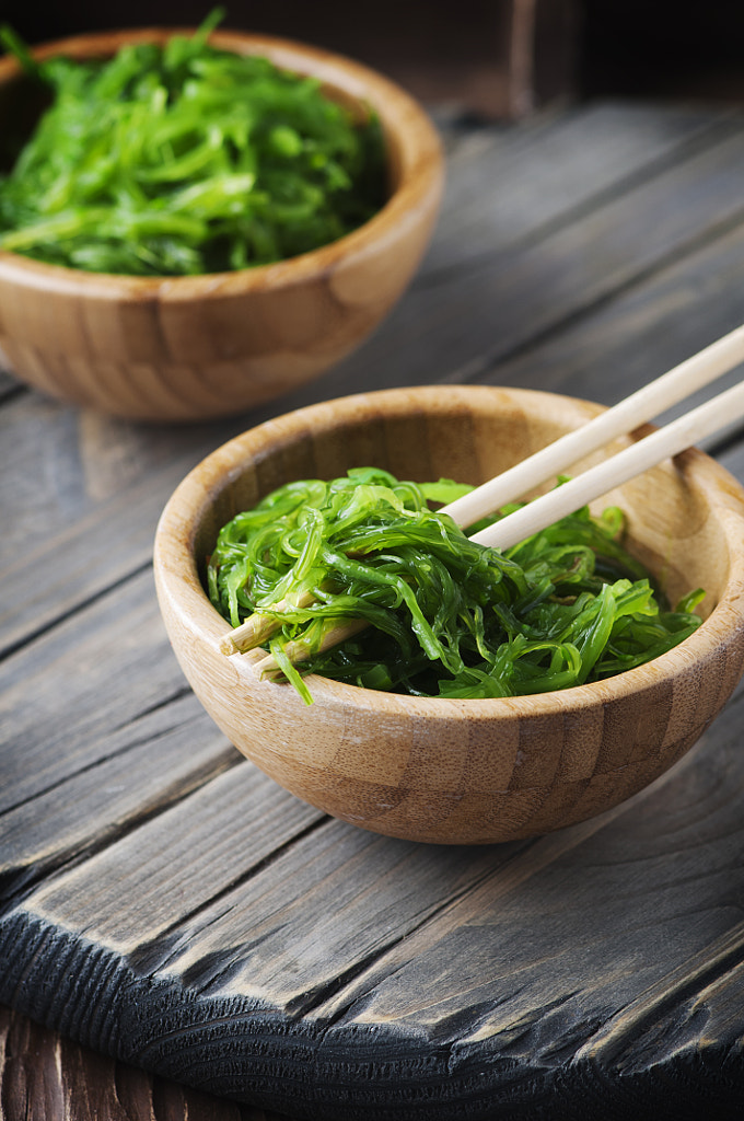 Japanese chuka salad on the wooden table by Oxana Denezhkina on 500px.com