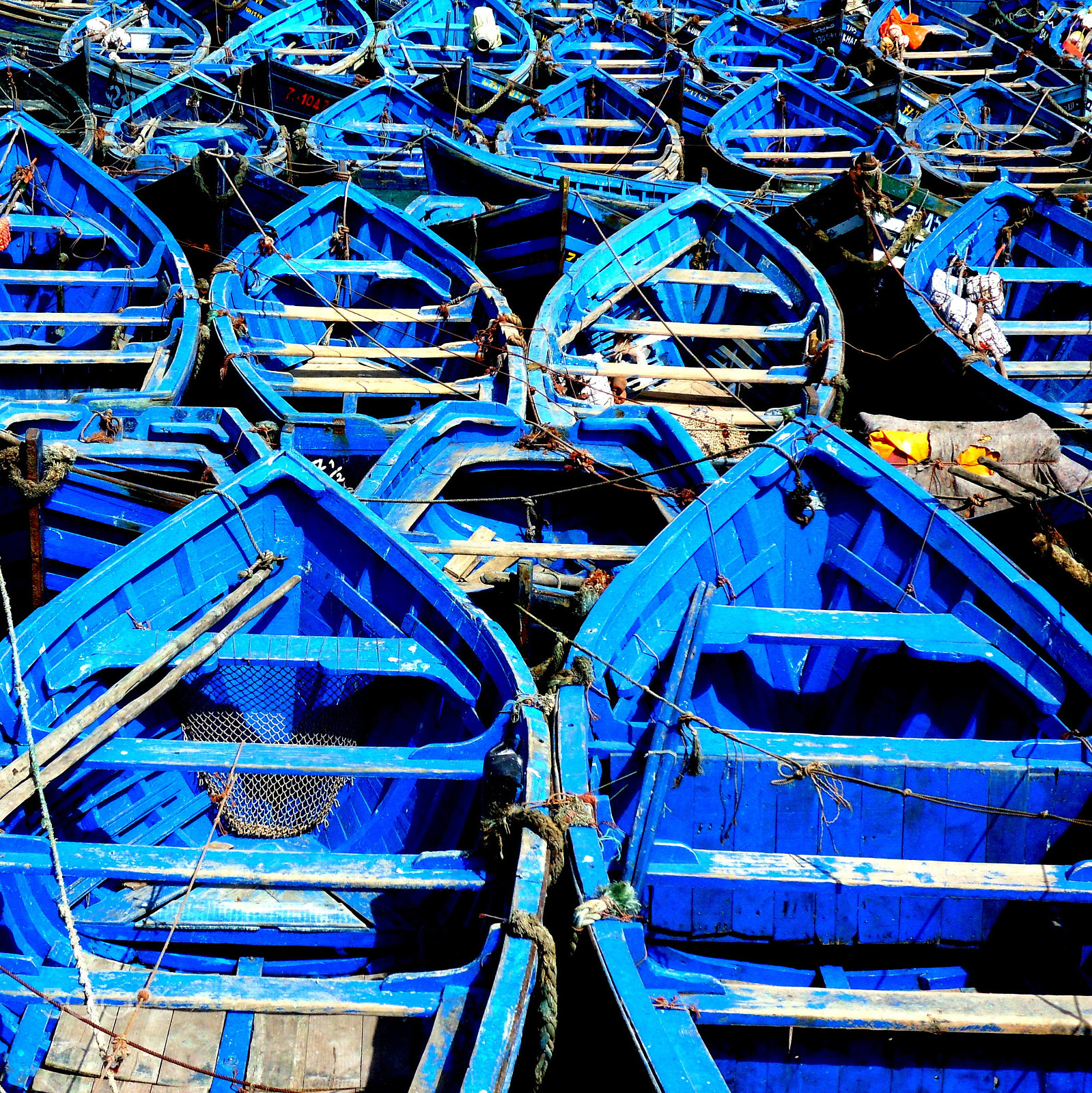 Samsung WB550, WB560 / VLUU WB550 /  HZ15W sample photo. Blue fishing boats essaouira morocco photography