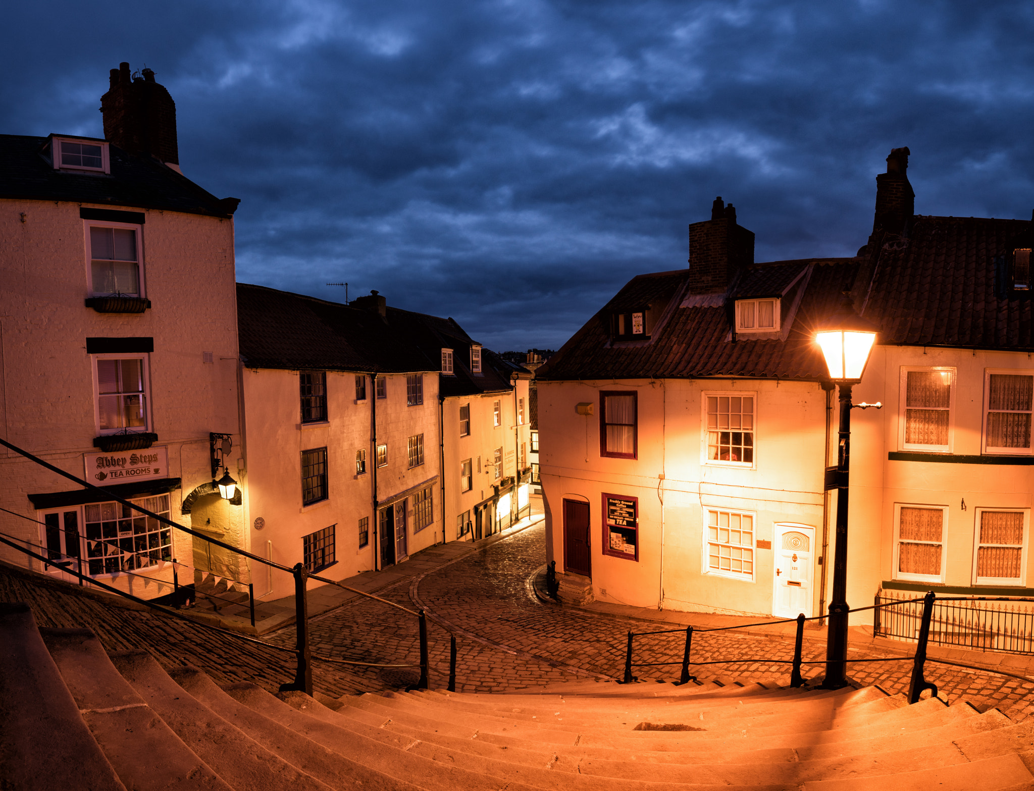 Sony a7R + Sony 70-400mm F4-5.6 G SSM sample photo. Whitby 199 steps by lamplight photography