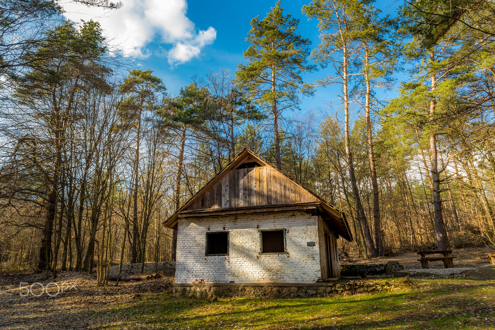 Nikon D600 + Sigma 24-70mm F2.8 EX DG Macro sample photo. Abandoned hunters house photography