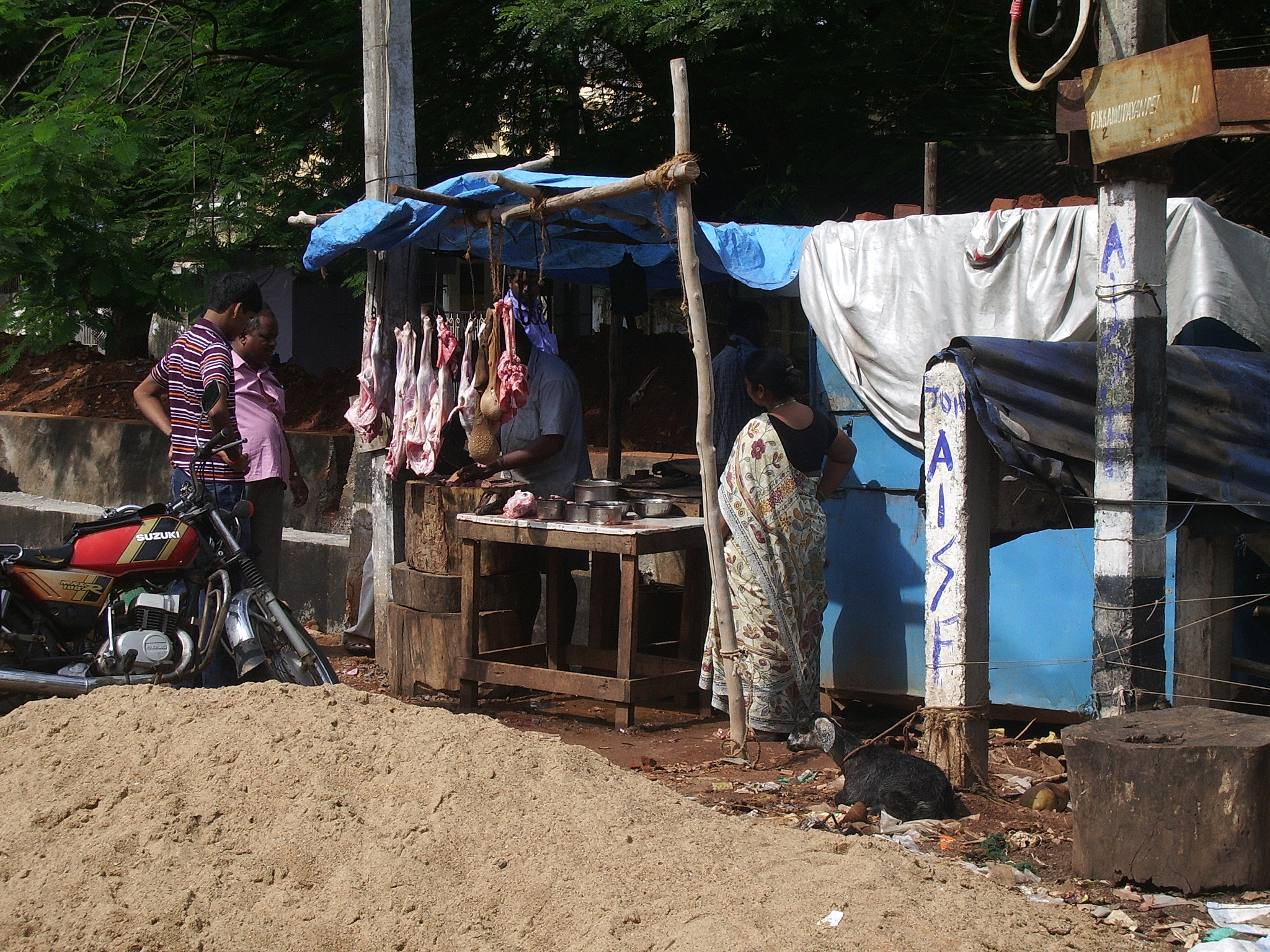 Pentax OPTIO S50 sample photo. Roadside butchery photography