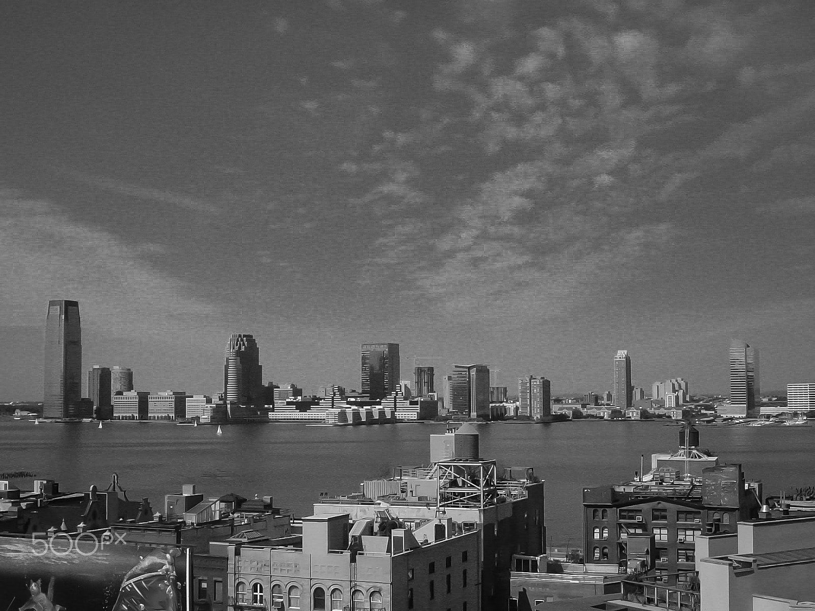 Sony DSC-P8 sample photo. New jersey skyline from lower manhattan photography