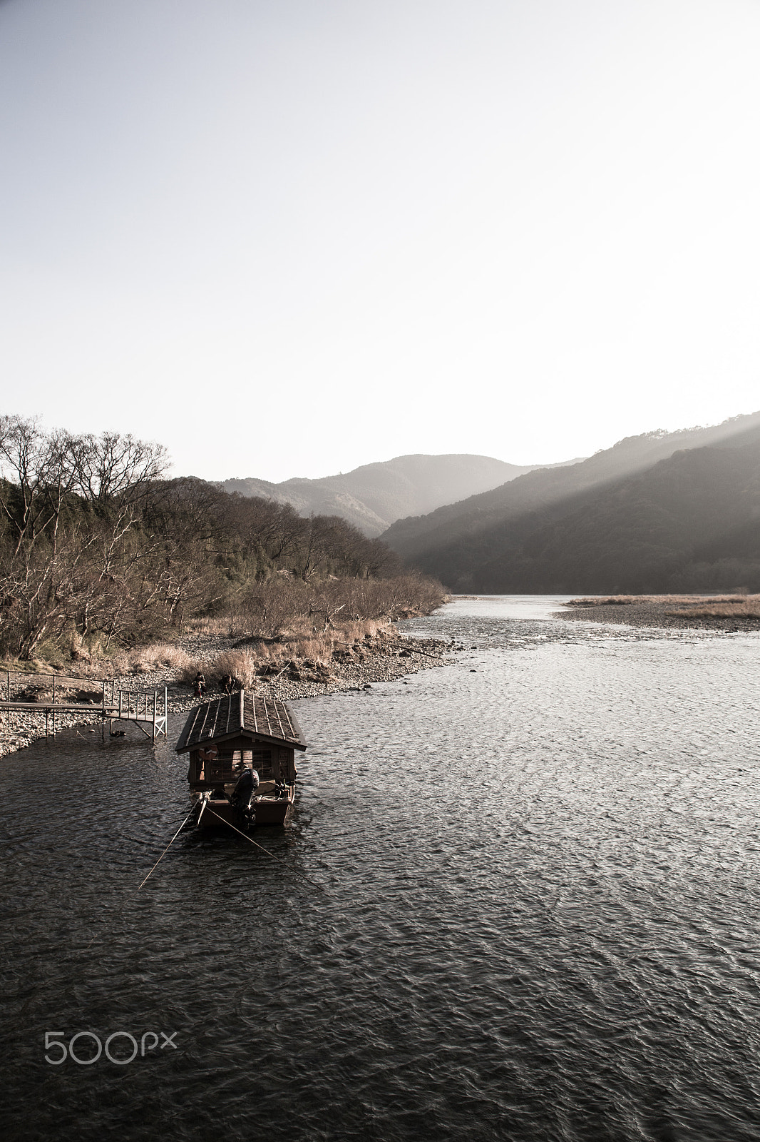 Canon EF 28-200mm F3.5-5.6 USM sample photo. Boat on quiet river photography