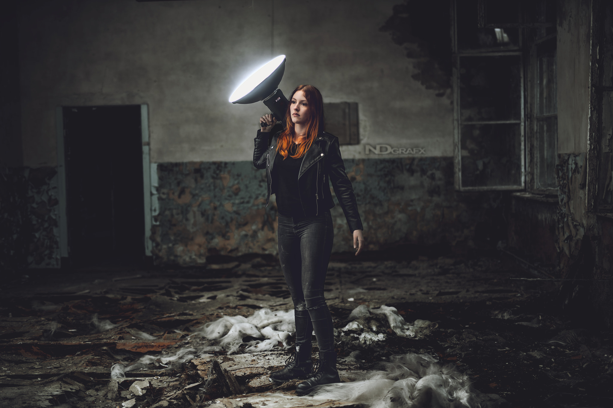 Minolta AF 50mm F1.4 [New] sample photo. Redhead @ ruin photography