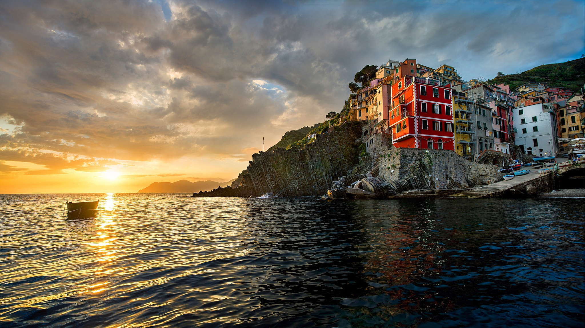 Sony a7R + Canon EF 17-40mm F4L USM sample photo. This image is of riomaggiore on the coast of cinqu ... photography