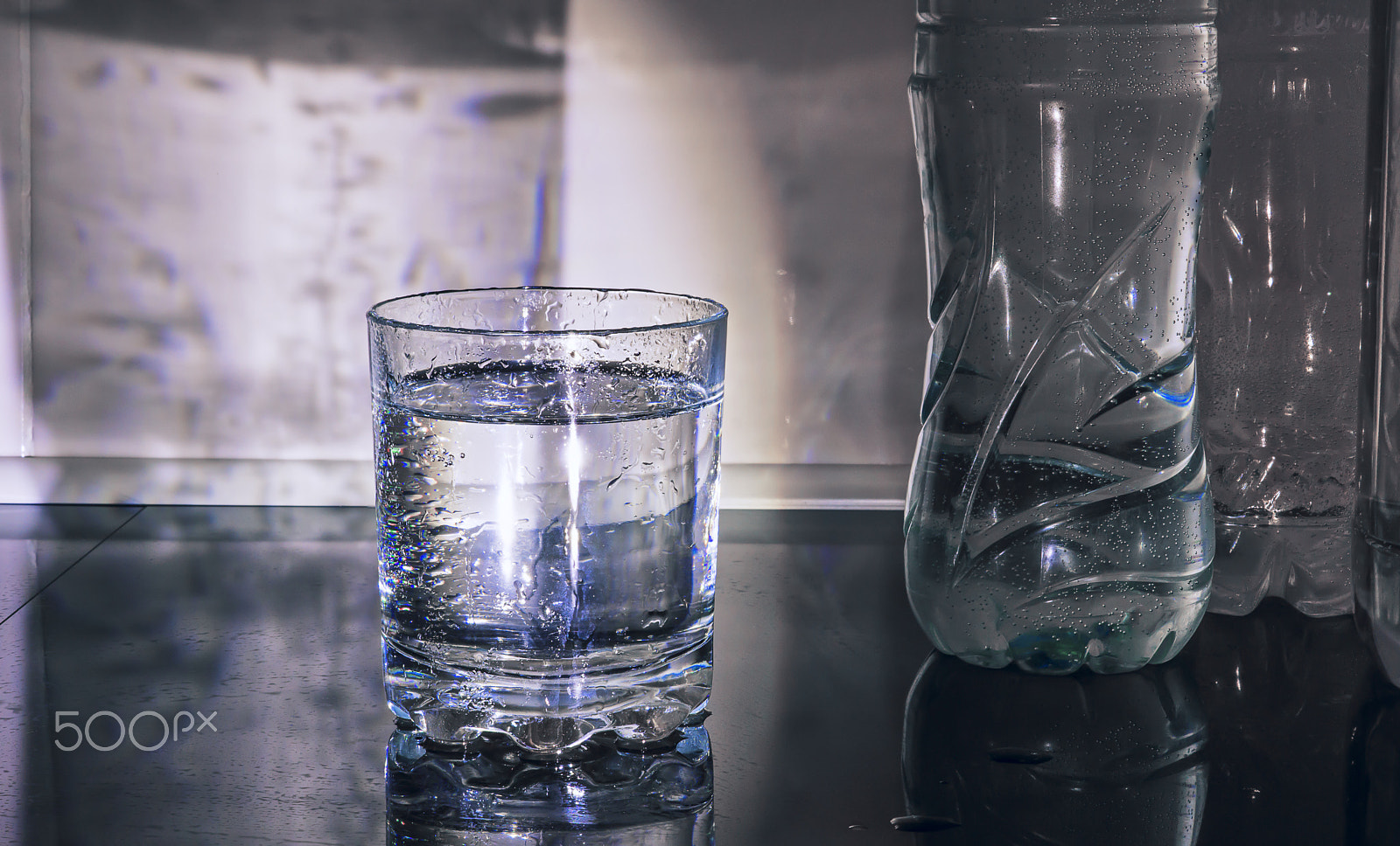 Sony SLT-A65 (SLT-A65V) + Sony DT 50mm F1.8 SAM sample photo. Glass bottles and glass of water. photography