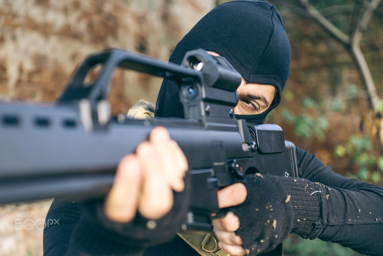 Nikon D610 + Sigma 50mm F2.8 EX DG Macro sample photo. Soldier fighting on the enemy land. concept about warfare and te photography