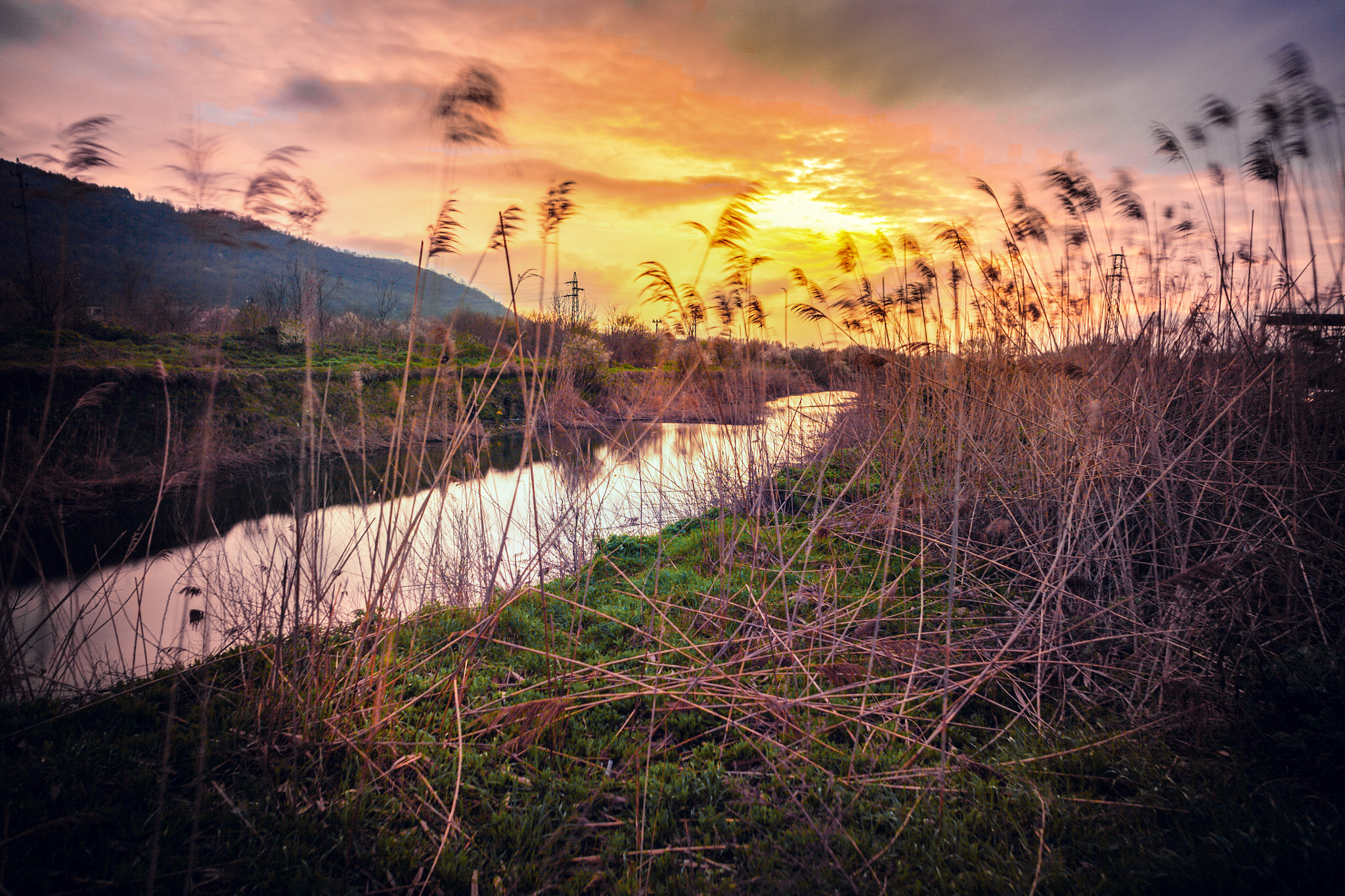 Sigma 24mm f/1.8 DG Macro EX sample photo. Dramatic sunset photography