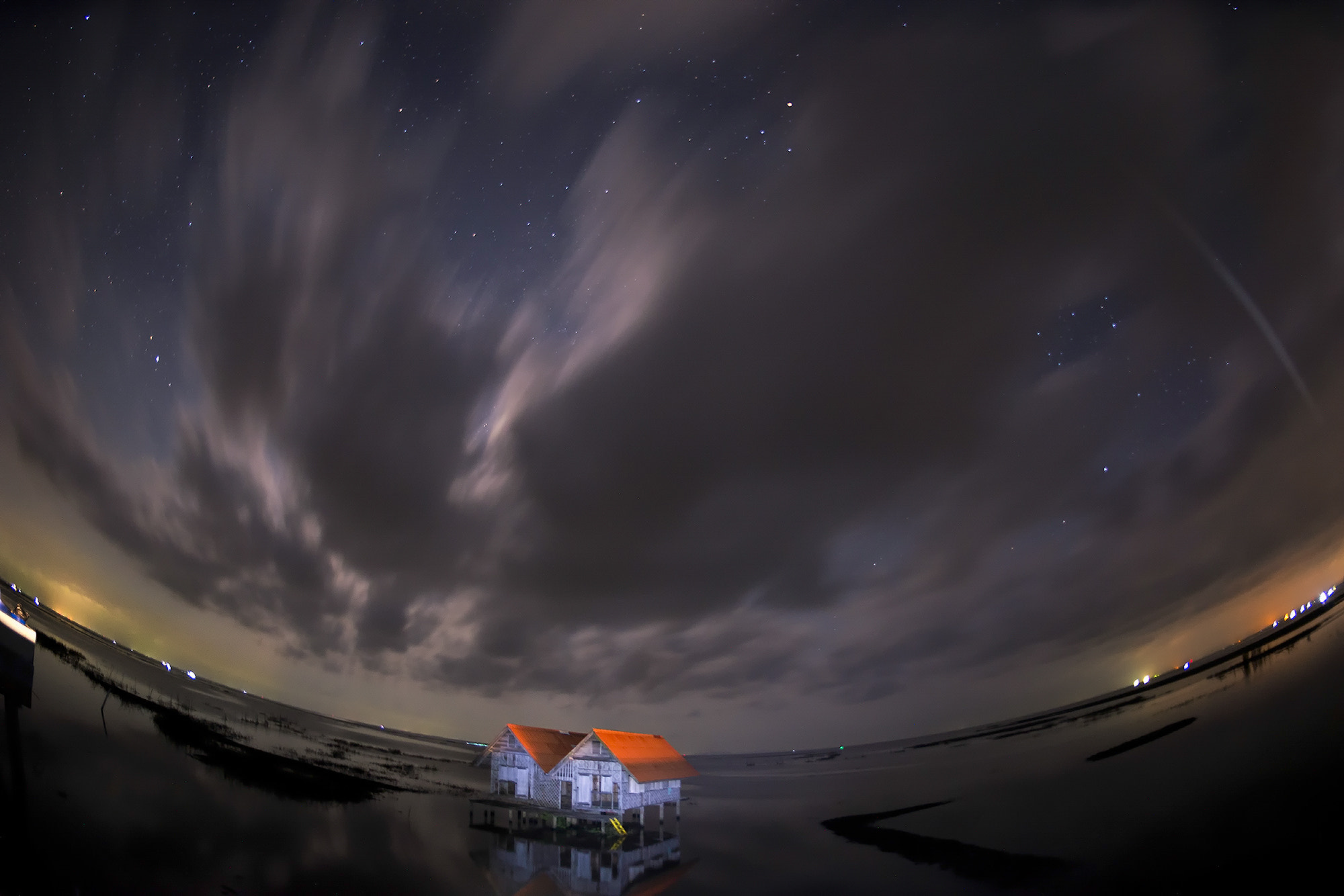 Nikon D610 + Nikon AF Fisheye-Nikkor 16mm F2.8D sample photo. Cloudy night photography