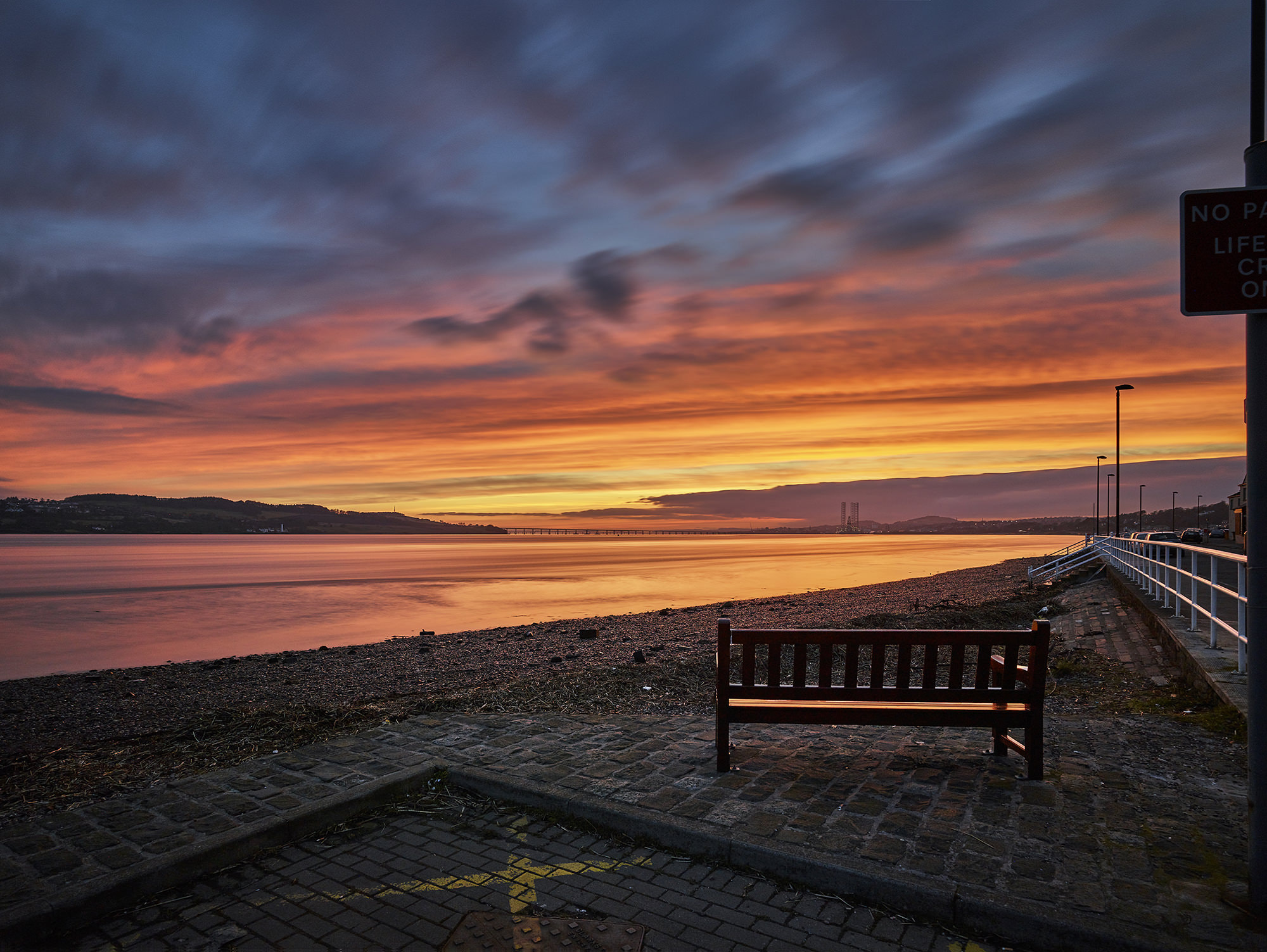 Phase One IQ3 80MP sample photo. Seat with a view. broughty ferry, dundee, scotland photography