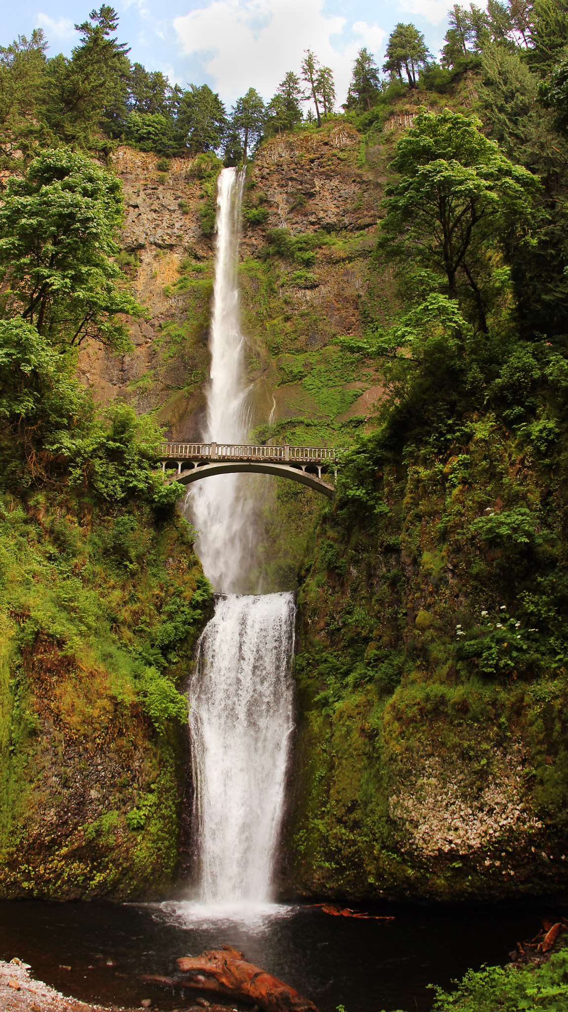 Canon EOS 60D + Canon EF 15mm F2.8 Fisheye sample photo. Multnomah falls photography